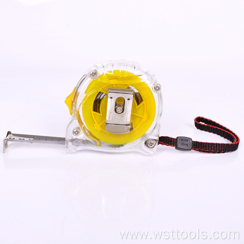 Retractable Measuring Tape with Metric Marked Steel Blade